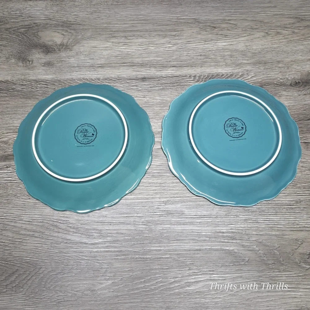 Pioneer‎ Woman Lace Cowgirl Stoneware - Teal - Two Replacement 8.5